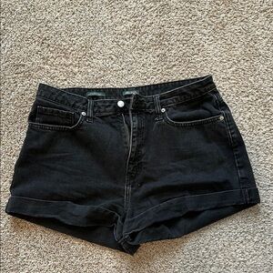 Black Denim Women's Shorts